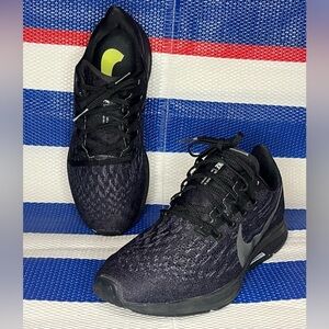 ✨🎉 Nike Air Zoom Pegasus 36 Women’s Size 8.5 All Black Breathable Running Shoes